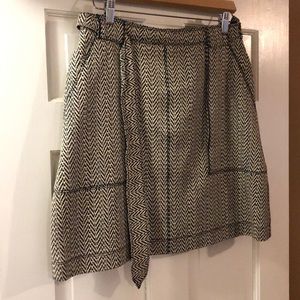 Oscar de la Renta belted herringbone skirt